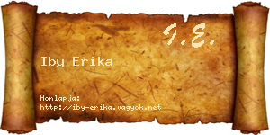 Iby Erika névjegykártya